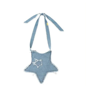 Girls Denim Star Crossbody Bag Casual Zipper Shoulder Bag Euro-America Style