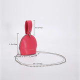 Leather Shoulder Bag for Women Bucket Crossbody Chain Satchel