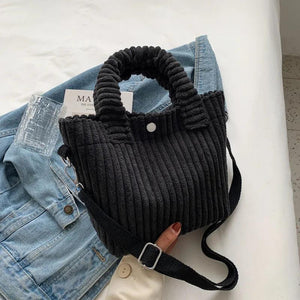 Soft Corduroy Women's Crossbody Tote Bag for Fall/Winter