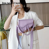 Casual Women's Saddle Bag with PU Material and Lock Ornament
