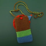 Female Clown Knitted Pouch Crossbody Bag Girl Casual Side Sling Shoulder Bag