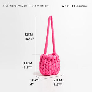 Crochet Crossbody Bag Knitted Women Shoulder Rope Woven Messenger Bag