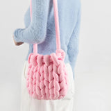 Crochet Crossbody Bag Knitted Women Shoulder Rope Woven Messenger Bag