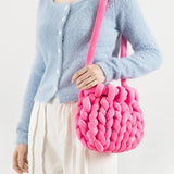 Crochet Crossbody Bag Knitted Women Shoulder Rope Woven Messenger Bag