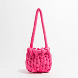Crochet Crossbody Bag Knitted Women Shoulder Rope Woven Messenger Bag