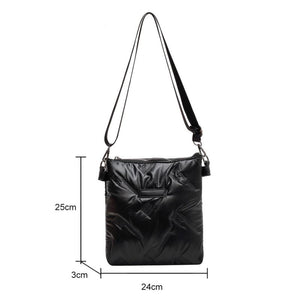 Quilted Cotton Padded Shoulder Bag - Winter Handbags