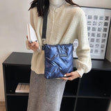 Quilted Cotton Padded Shoulder Bag - Winter Handbags