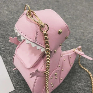 Dinosaur Rivets Women's Crossbody Bag Pu Leather