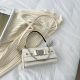 Women's Square Chain Shoulder Bag Metal Heart Messenger Bag