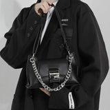 Xiuya Moto Biker Style Womens Shoulder Bag Vintage Messenger Bag