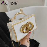 Leopard Handle Crossbody Bag Small Chain Clutch Purse