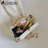 Leopard Handle Crossbody Bag Small Chain Clutch Purse