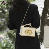 Leopard Handle Crossbody Bag Small Chain Clutch Purse