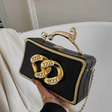 Leopard Handle Crossbody Bag Small Chain Clutch Purse