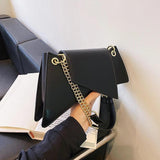 Retro Leather Shoulder Bag Chain Handbag Women Lady Clutch