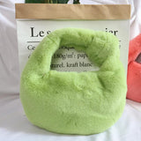 Winter Faux Fur Shoulder Bag Soft Plush Handbag Clutch Purse Ladies Tote