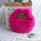 Winter Faux Fur Shoulder Bag Soft Plush Handbag Clutch Purse Ladies Tote