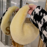 Winter Faux Fur Shoulder Bag Soft Plush Handbag Clutch Purse Ladies Tote
