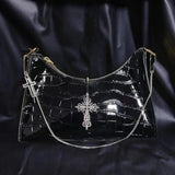 MBTI Crocodile Pattern Crucifix Handbag for Women