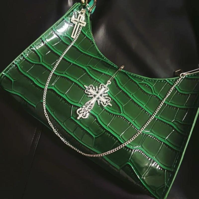 MBTI Crocodile Pattern Crucifix Handbag for Women