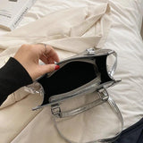 Stone Pattern Crossbody Bag Silver Evening Clutch Bag