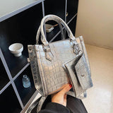 Stone Pattern Crossbody Bag Silver Evening Clutch Bag