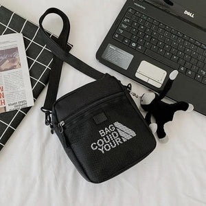 Canvas Sling Bag Zipper Mini Crossbody Solid Small Shoulder Messenger Bag