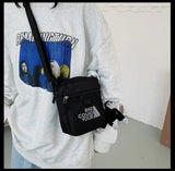 Canvas Sling Bag Zipper Mini Crossbody Solid Small Shoulder Messenger Bag