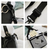 Canvas Sling Bag Zipper Mini Crossbody Solid Small Shoulder Messenger Bag