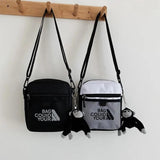 Canvas Sling Bag Zipper Mini Crossbody Solid Small Shoulder Messenger Bag