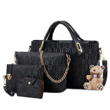 4pcs/Set Women Bag PU Leather Handbag Messenger Shoulder Wallet 30#97