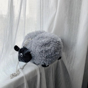 Fluffy Soft Lamb Crossbody Bag Women Cartoon Sling Shoulder Bag