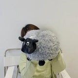 Fluffy Soft Lamb Crossbody Bag Women Cartoon Sling Shoulder Bag