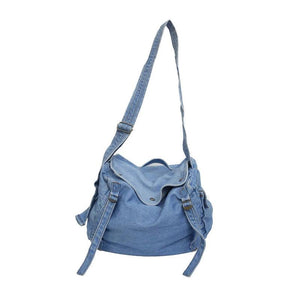 Solid Canvas Shoulder Bag High Crossbody Bag For Women