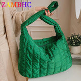Large Capacity Green Women Shopping Bag Winter Style Ladies Sac Hand Bag