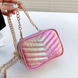 Embroidery Thread Messenger Shoulder Bag Chain Square High Bag