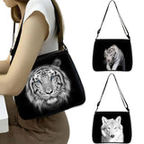 Animal Print Tiger Shoulder Bag Ladies Shopping Handbag Giraffe Tote Bag