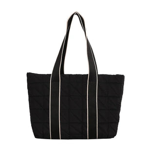 Textured Large-capacity Shoulder Bags Nylon Tote Shopping Bags