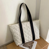 Textured Large-capacity Shoulder Bags Nylon Tote Shopping Bags