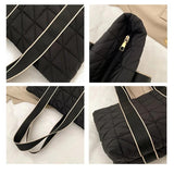 Textured Large-capacity Shoulder Bags Nylon Tote Shopping Bags