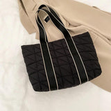 Textured Large-capacity Shoulder Bags Nylon Tote Shopping Bags
