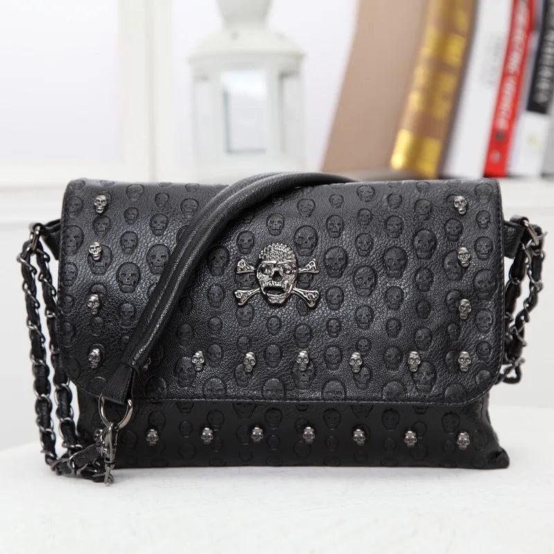 Arrival Women Handbag Rivet Gothic Skull Bags Chain Messenger Crossbody Shoulder