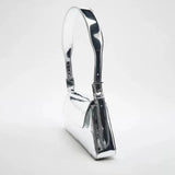 Silver Patent Pu Leather Shoulder Bag for Women Ladies Handbag