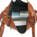 Women's Crossbody Bag Soft PU Leather Handbag Pockets Shoulder Bucket Bag