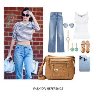 Women Shoulder Bag Leather Crossbody Elephant Patchwork Messenger Purse