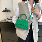 Solid PU Leather Shoulder Bag Top Handle Bags for Women