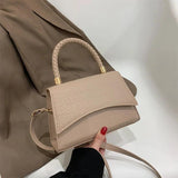 Solid PU Leather Shoulder Bag Top Handle Bags for Women