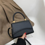 Solid PU Leather Shoulder Bag Top Handle Bags for Women