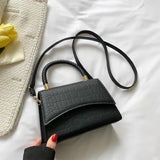 Solid PU Leather Shoulder Bag Top Handle Bags for Women