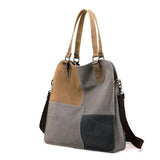 Canvas Casual Women's Bag Stylish Contrast Stitching Tote Bag